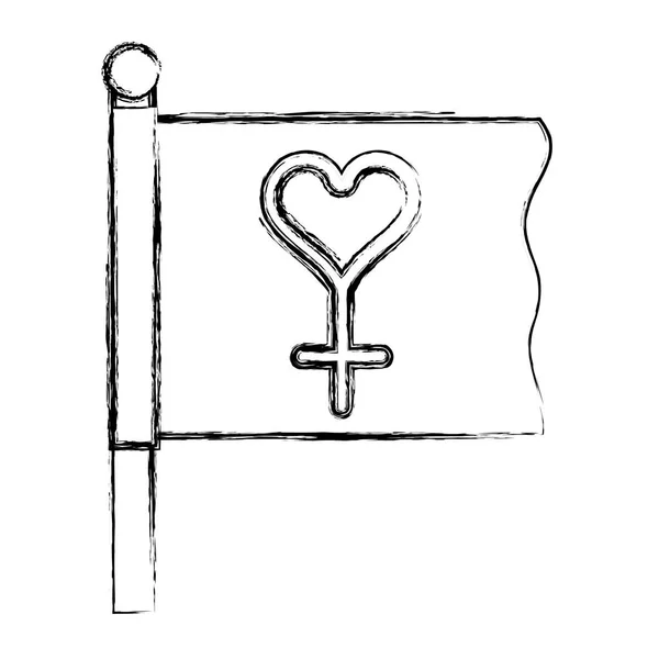 Grunge Flagge Mit Frauen Zeichen Urlaub Dekoration Vektor Illustration — Stockvektor