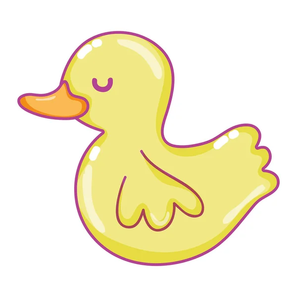 Kind Rubber Duck Toy Object Vectorillustratie — Stockvector