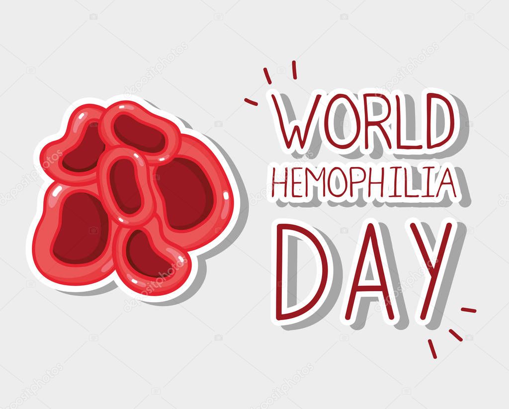 blood clots to world hemophilia day vector illustration