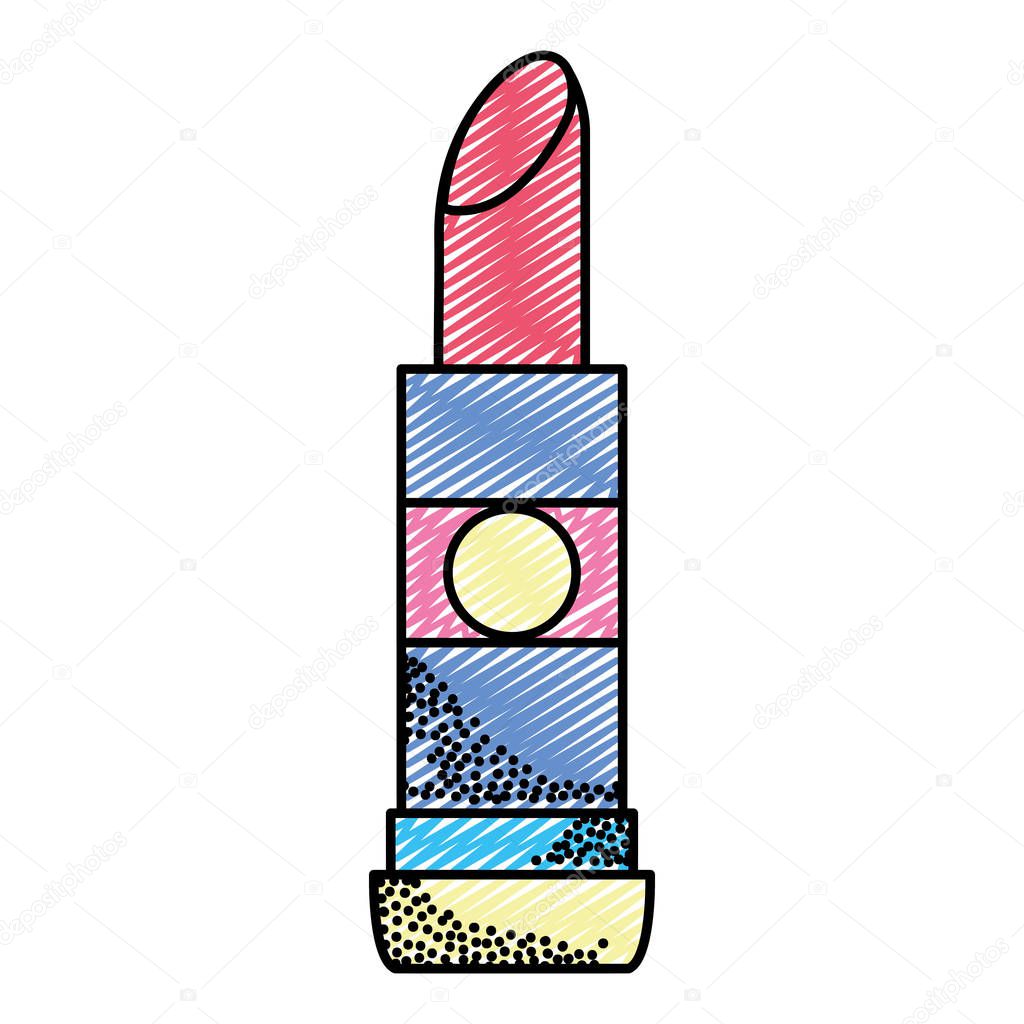 doodle glamour lipstick makeup fashion object vector illustration