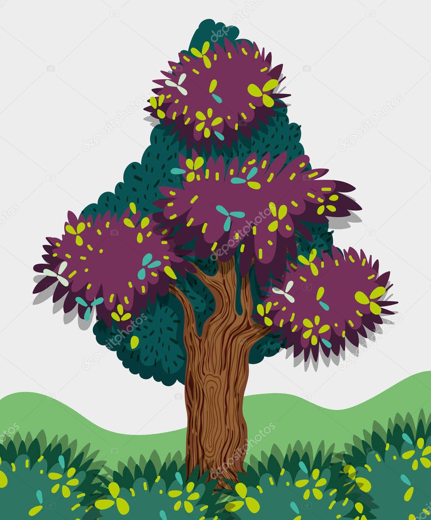 Tree in the forest vector illustration graphic design