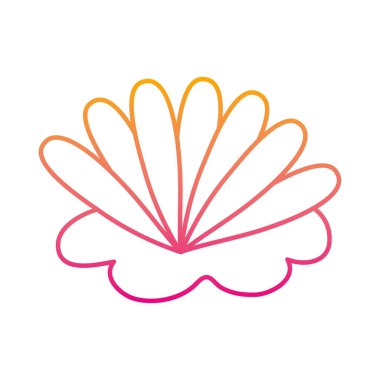 Doğa yaprakları vektör çizim ile bozulmuş satır güzellik deniz çiçek