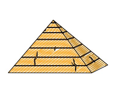 Doodle giza piramit Mısır turizm seyahat vektör çizim