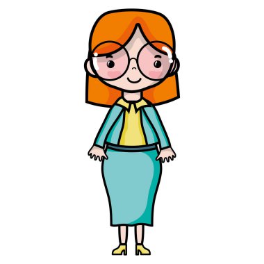 kadın saç modeli ve şık giysileriyle tasarlamak vektör