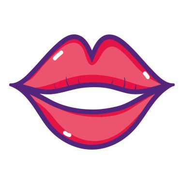 kadın gülümsemek güzellik dudak stil vektör çizim ile