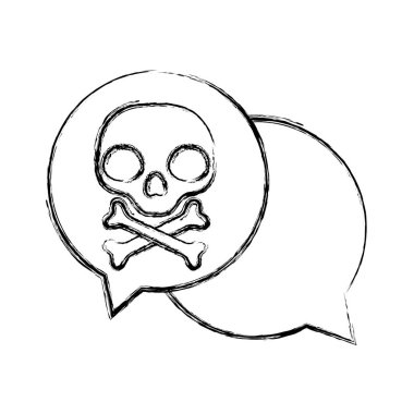 tehlike kafatası uyarı ölüm sembolü. Vektör çizim