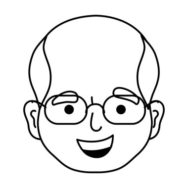 satır avatar adam kafa saç modeli ve gözlük illüstrasyon vektör