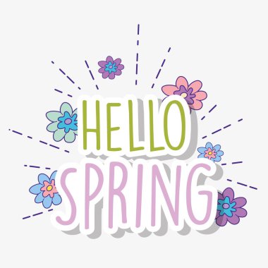 bahar çiçekleri Doğa yaprakları vektör çizim ile tropikal