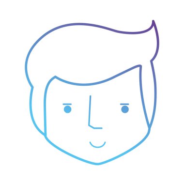 satır avatar adam kafa saç modeli vektör çizim ile