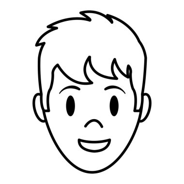 mutlu bir adam kafa saç modeli tasarım vektör çizim ile satır