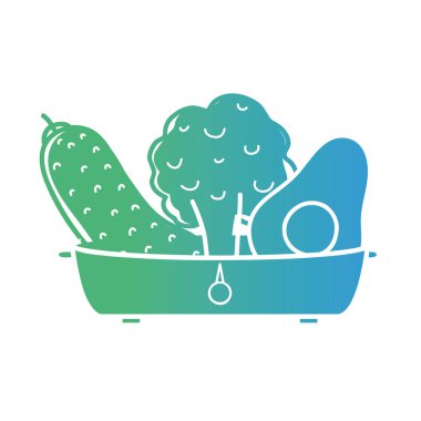 satır organik gıda sebze nutritions illüstrasyon vektör