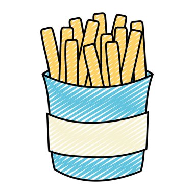 patates kızartması Fransız sağlıksız kalori Gıda vektör çizim doodle