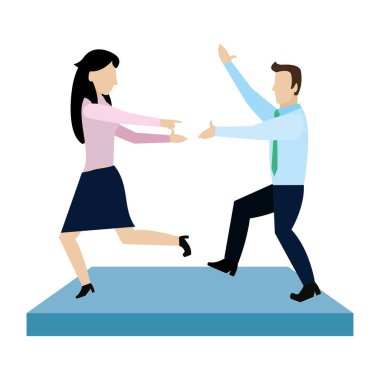 profesyonel strateji vektör çizim için dans zarif iş adamları