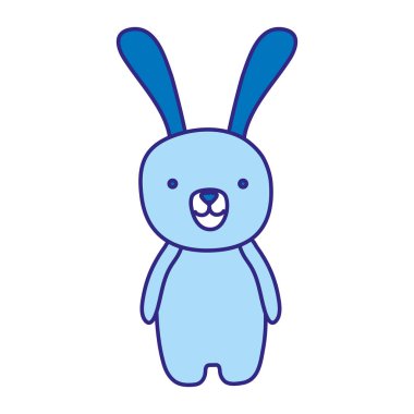 Duo renk sevimli çizgi tavşan erkek hayvan vektör çizim