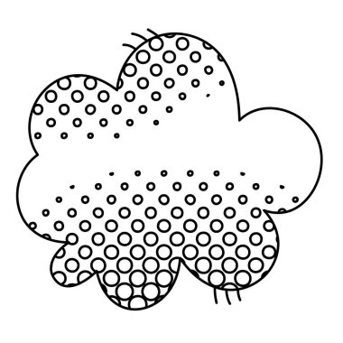 satır doğa fluffly bulut gökyüzü vektör çizim şehrinde hava durumu