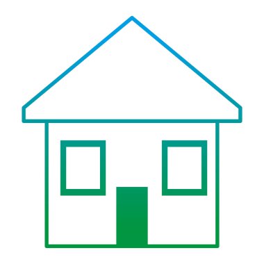 çatı ve windows tasarım vektör çizim ile bozulmuş çizgi ev ikamet