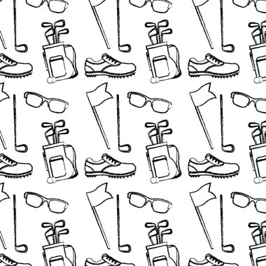 Grunge profesyonel golf spor şeyler arka plan vektör çizim