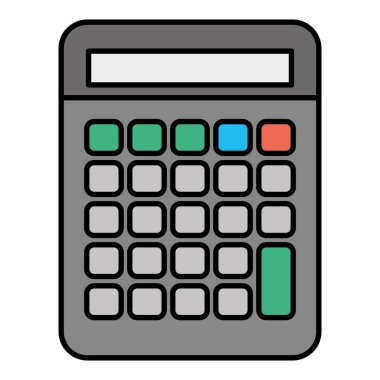 iş hesap makinesi nesne financila düğmeleri ile vektör çizim renk