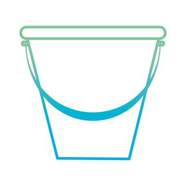 ev vektör çizim temizlemek için bozulmuş çizgi plastik kova nesnesi