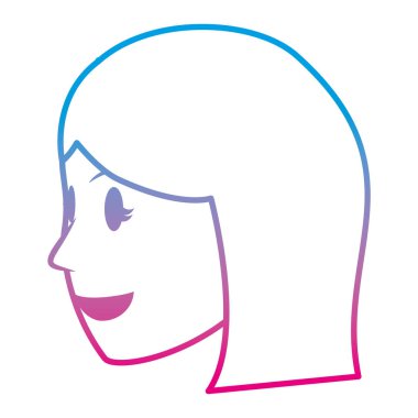 satır mutlu kadın baş yüz ifadesi vektör çizim ile bozulmuş