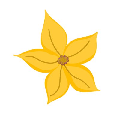 tropikal yaprakları stil vektör çizim ile egzotik çiçek