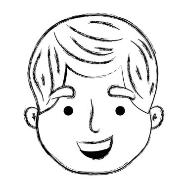 Grunge profili adam kafa saç modeli tasarımı ile illüstrasyon vektör