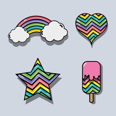 gökkuşağı değişik şekillerde tasarlamak vektör ayarla.