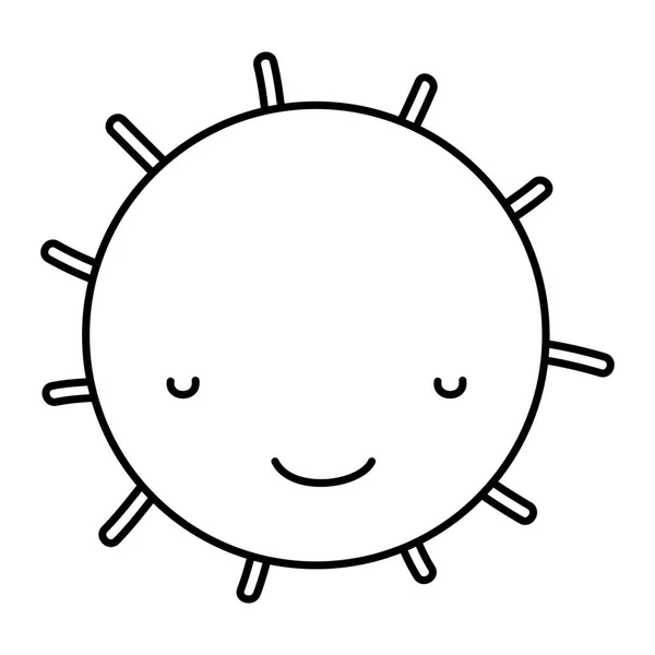 Línea Feliz Kawaii Brillo Sol Tiempo Vector Ilustración — Archivo Imágenes Vectoriales