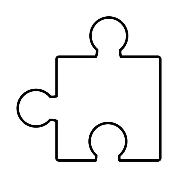 Lijn Puzzel Stuk Object Teamgame Stijl Vectorillustratie — Stockvector