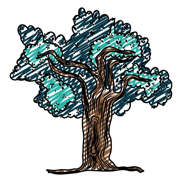 Каракулеве Дерево Природи Гілками Екзотичне Листя Векторні Ілюстрації — стоковий вектор