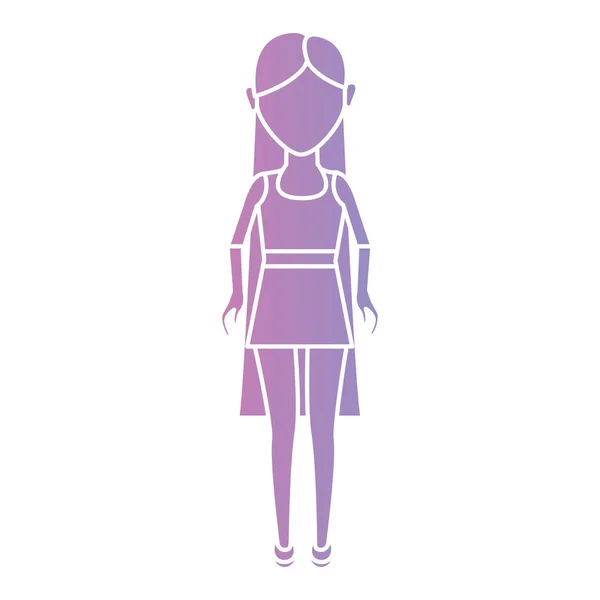 Silhouette Femme Avec Coiffure Design Vêtements Illustration Vectorielle — Image vectorielle