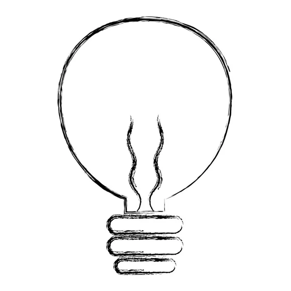 Grunge Light Electric Bulb Energy Object Vector Illustration — Stock Vector