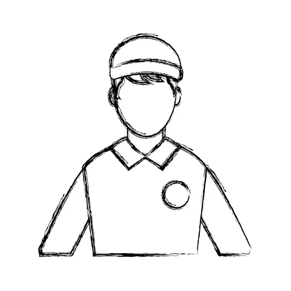 Silhouette Homme Livraison Service Messagerie Avec Uniforme Illustration Vectorielle — Image vectorielle