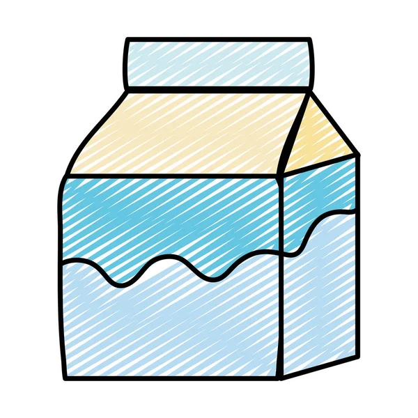 Doodle Frische Milch Box Gesunde Getränke Vektor Illustration — Stockvektor