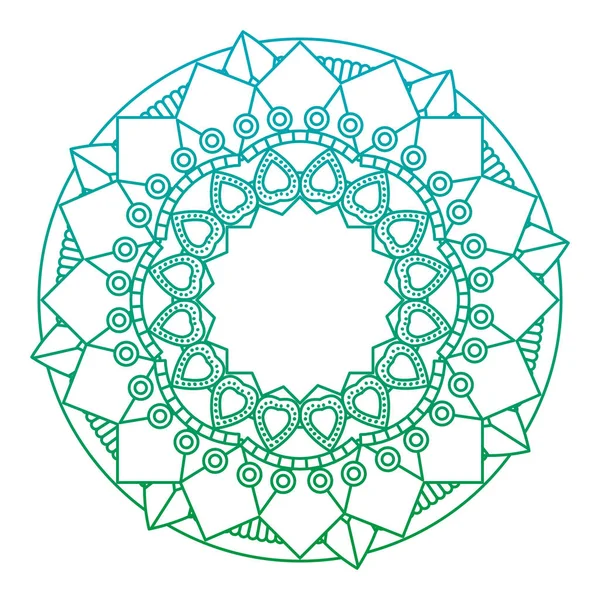 Línea Degradada Mandala Abstracta Ornamento Indio Decoración Vector Ilustración — Vector de stock