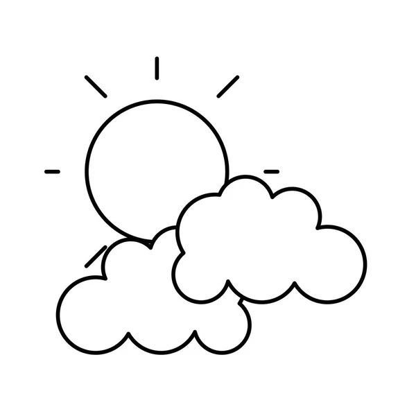 Cute Sun Cloud Vector Illustration — Stock Vector