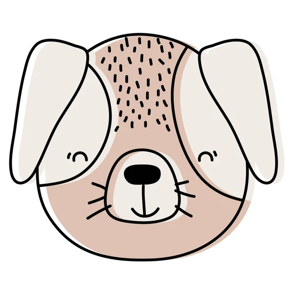 Cor Movida Adorável Feliz Cão Cabeça Animal Vetor Ilustração —  Vetores de Stock