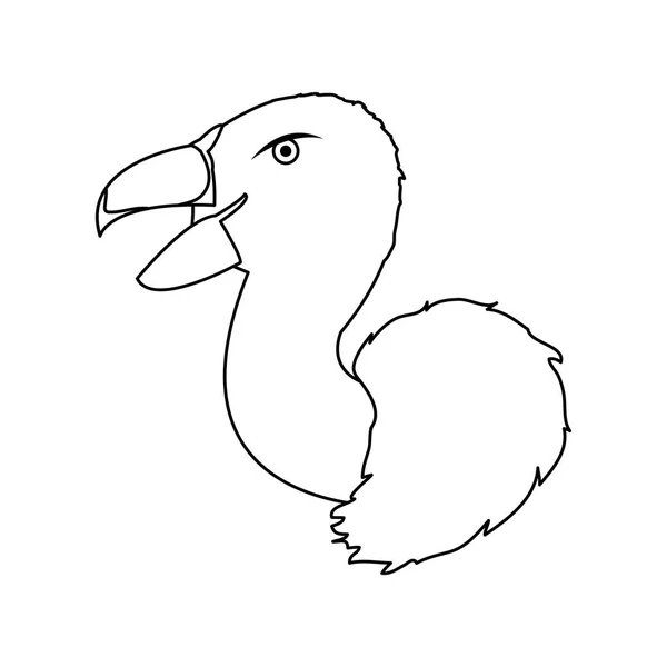 Line Wild Vulture Head Predator Animal Vector Illustration — Stock Vector