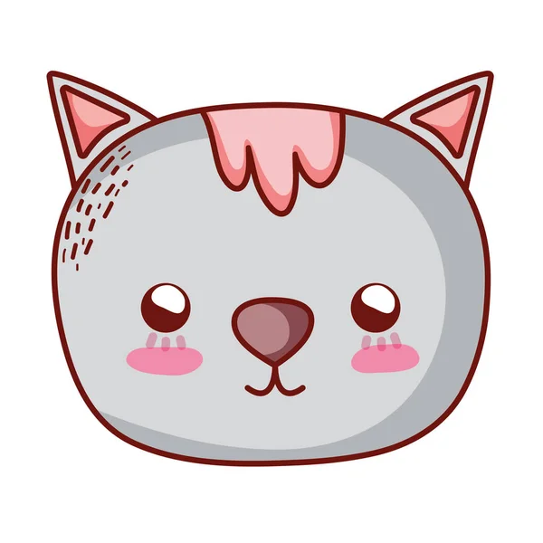Gato Cabeza Mascota Lindo Animal Vector Ilustración — Vector de stock