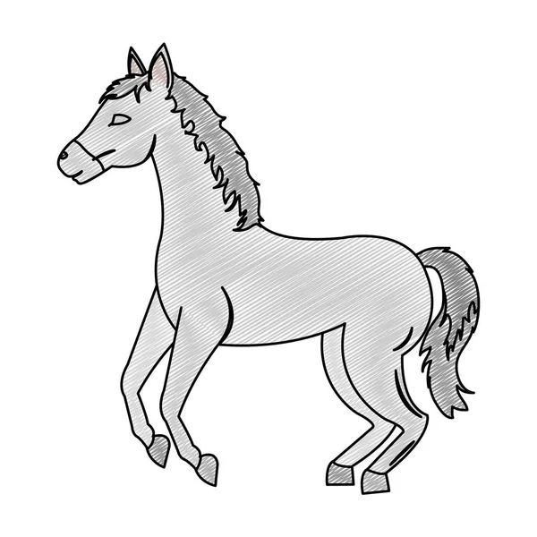 Doodle Zvíře Koně Cestování Doprava Pouštní Vektorové Ilustrace — Stockový vektor