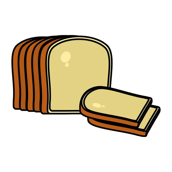 Farbe Köstlich Weizen Scheibe Brot Lebensmittel Vektor Illustration — Stockvektor