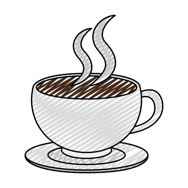 Scheggia Tazza Caffè Doodle Illustrazione Vettoriale Bevanda Calda — Vettoriale Stock