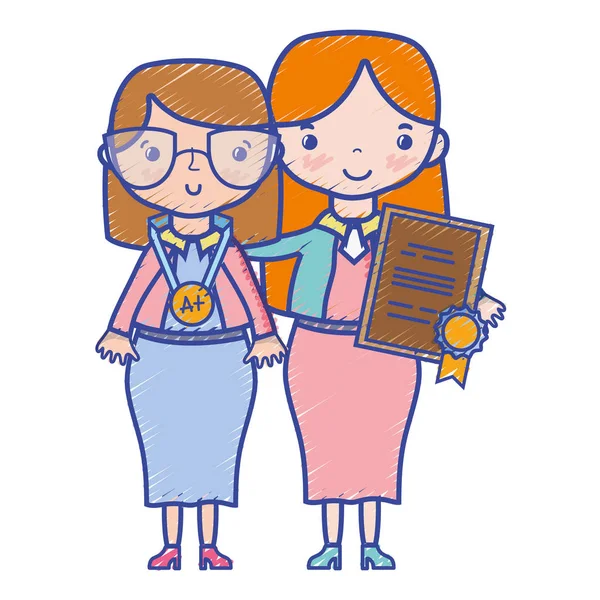 teacher with student to class education lesson vector illustration