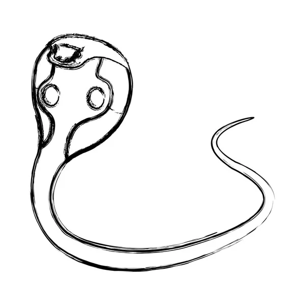 Grunge Selvaggio Cobra Darger Animale Vettore Illustrazione — Vettoriale Stock