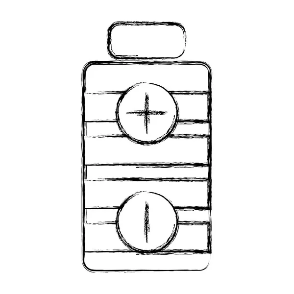 Grunge Poder Batería Carga Energía Tecnología Vector Ilustración — Vector de stock