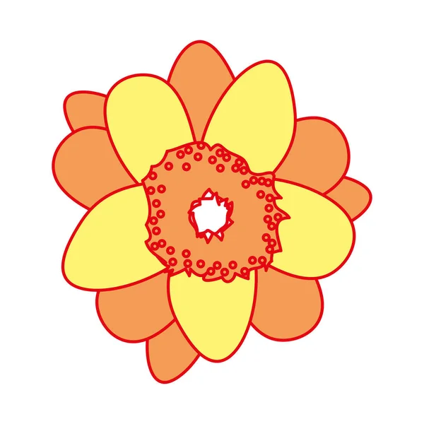 Duo Χρώμα Χαριτωμένο Λουλούδια Πέταλα Χαριτωμένο Φύση Διανυσματικά Εικονογράφηση — Διανυσματικό Αρχείο