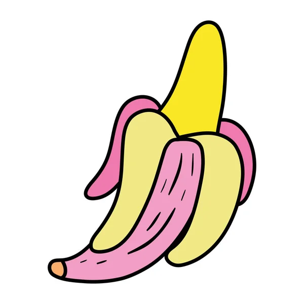 線色おいしいバナナ フルーツ有機ビタミン ベクトル図 — ストックベクタ
