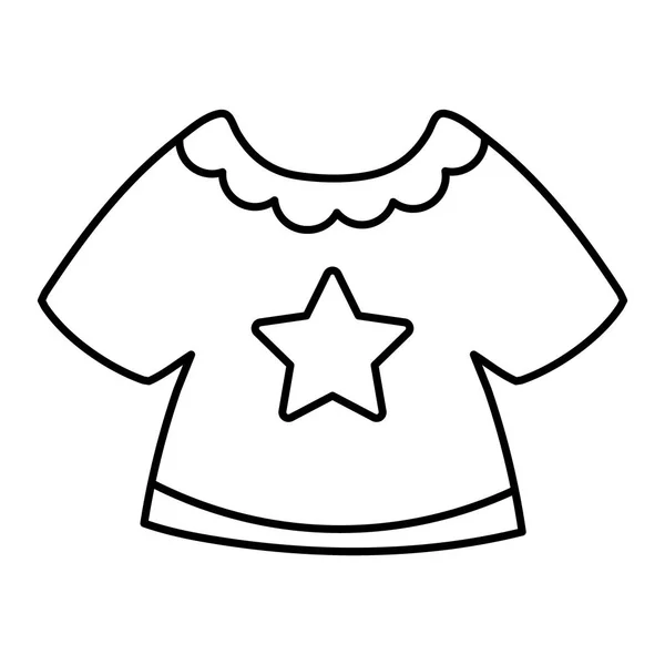 Line Baby Tjej Shirt Modekläder Vektor Illustration — Stock vektor