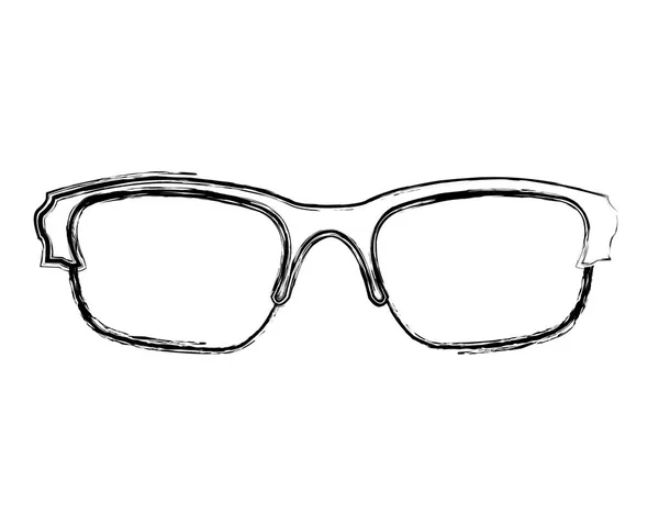 Grunge Optiska Ram Glasögon Objekt Stil Vektorillustration — Stock vektor