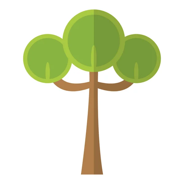 Φύση Δέντρο Στέλεχος Και Φύλλα Κλαδιά Εικονογράφηση Διάνυσμα — Διανυσματικό Αρχείο